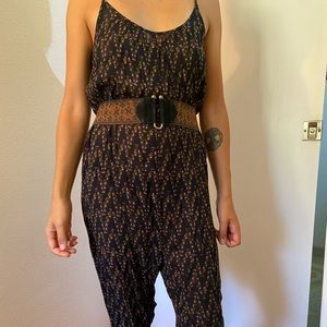 Free People lightweight floral capri jumpsuit